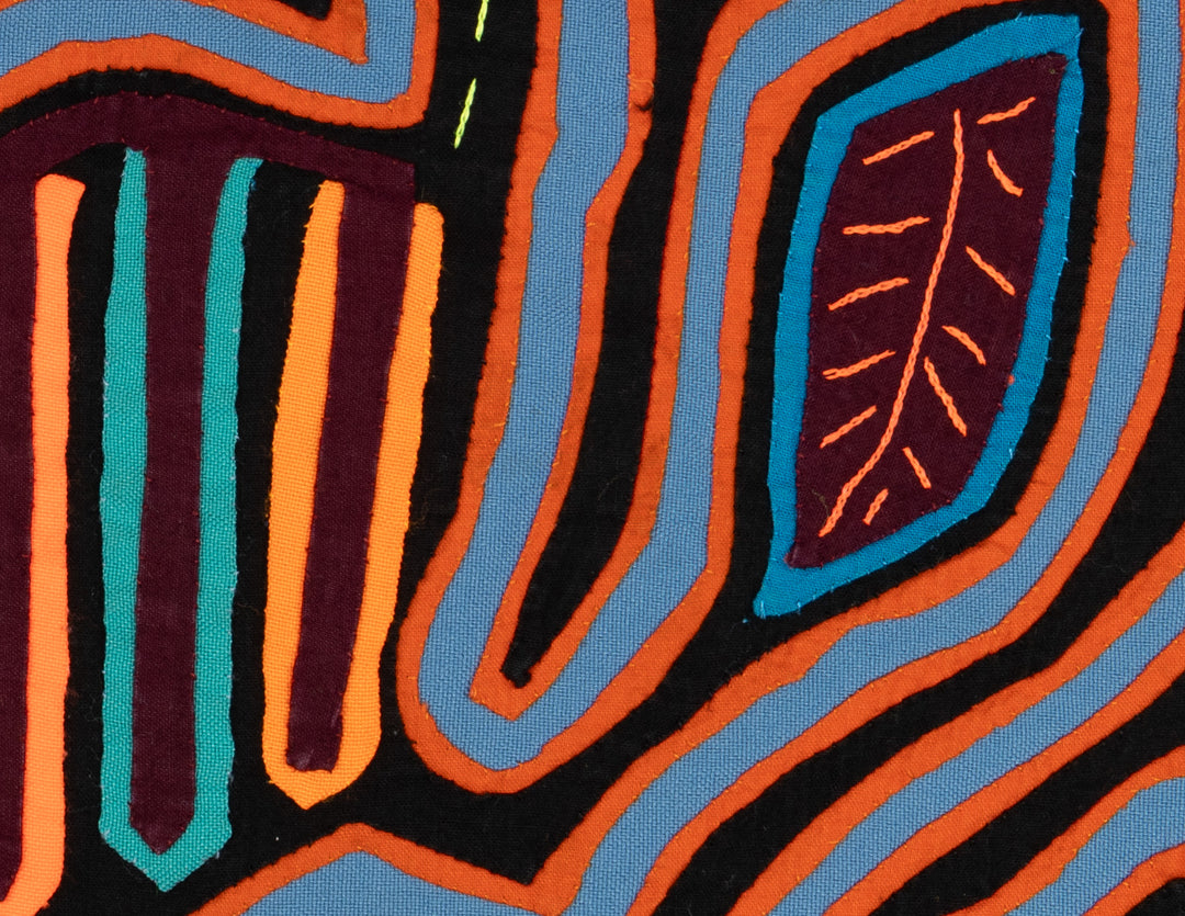Black Orange And Blue Optical Illusion Bird Mola