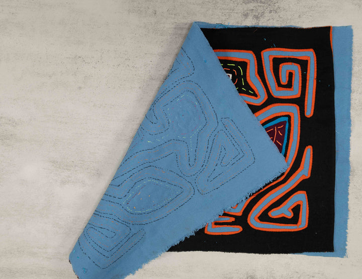Black Orange And Blue Optical Illusion Bird Mola