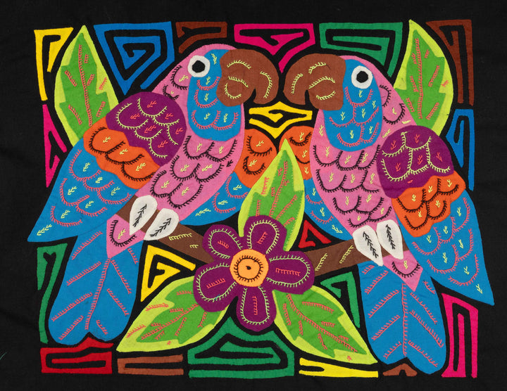 Two Pink Blue And Orange Parrot Bird Mola