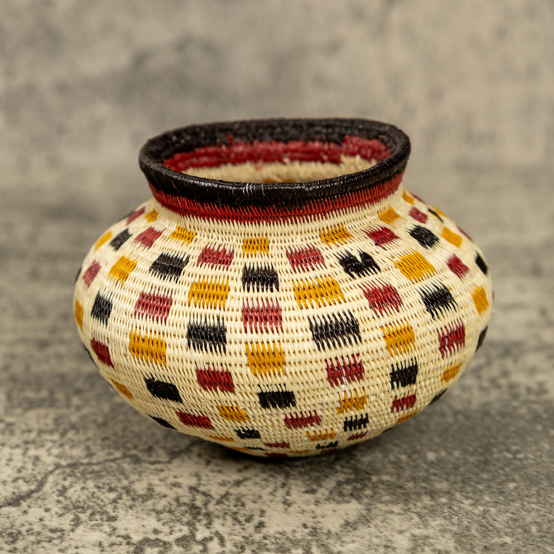Small Multicolor Hand Woven Rainforest Basket