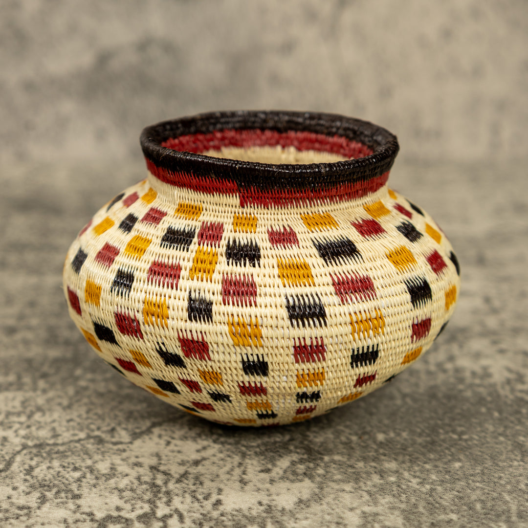 Small Multicolor Hand Woven Rainforest Basket