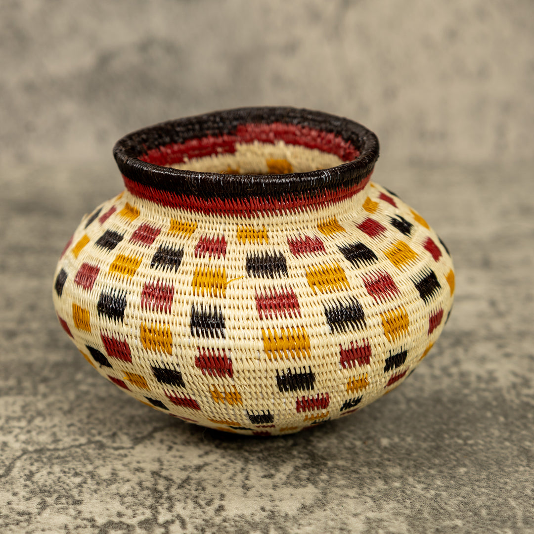 Small Multicolor Hand Woven Rainforest Basket