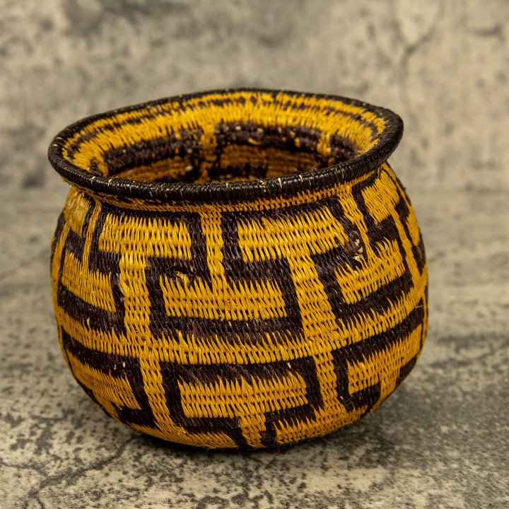 Gold And Black Hand Woven Rainforest Basket