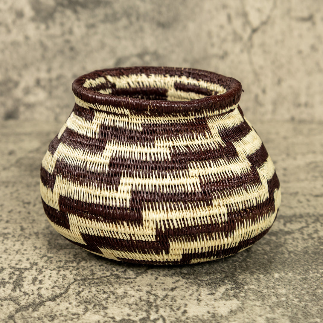 Black And White Hand Woven Rainforest Basket