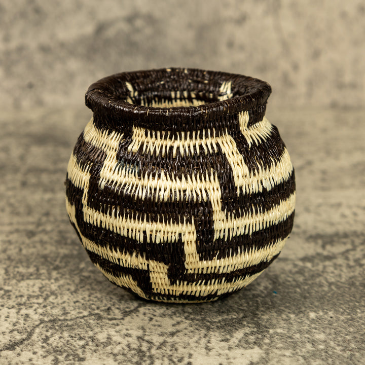Black And White Hand Woven Rainforest Basket