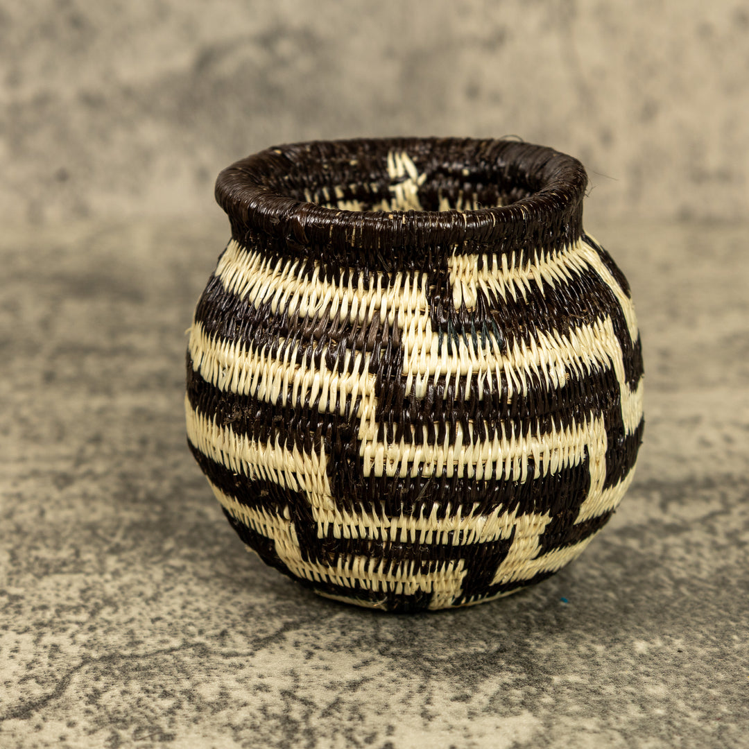 Black And White Hand Woven Rainforest Basket