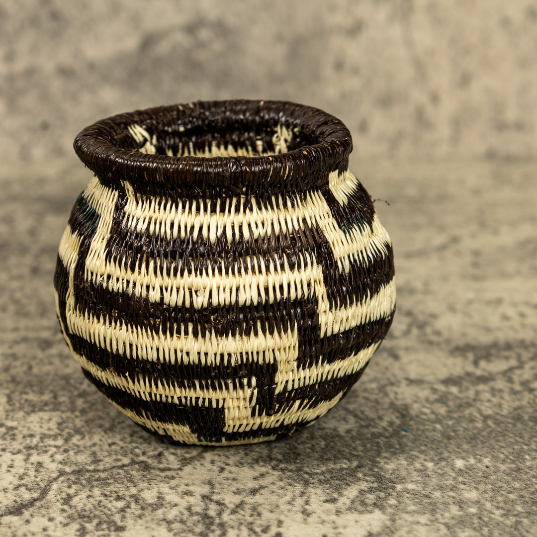 Black And White Hand Woven Rainforest Basket