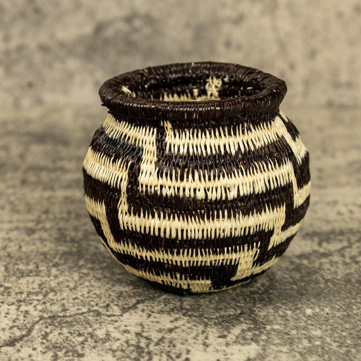 Black And White Hand Woven Rainforest Basket