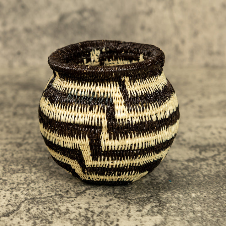 Black And White Hand Woven Rainforest Basket