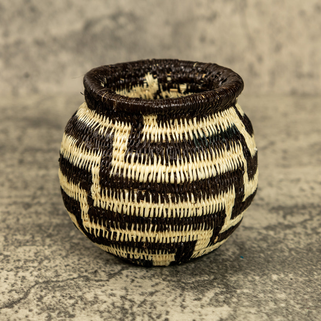 Black And White Hand Woven Rainforest Basket