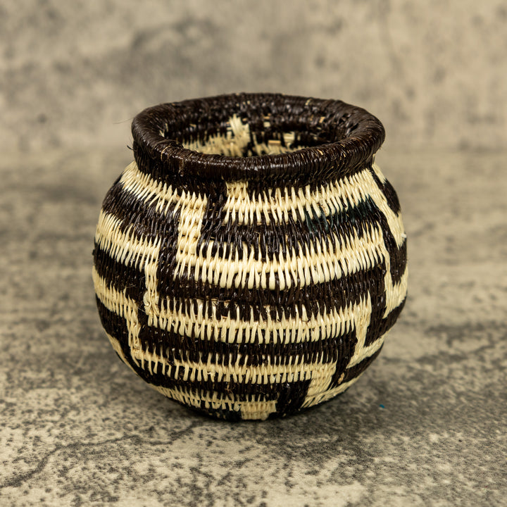 Black And White Hand Woven Rainforest Basket