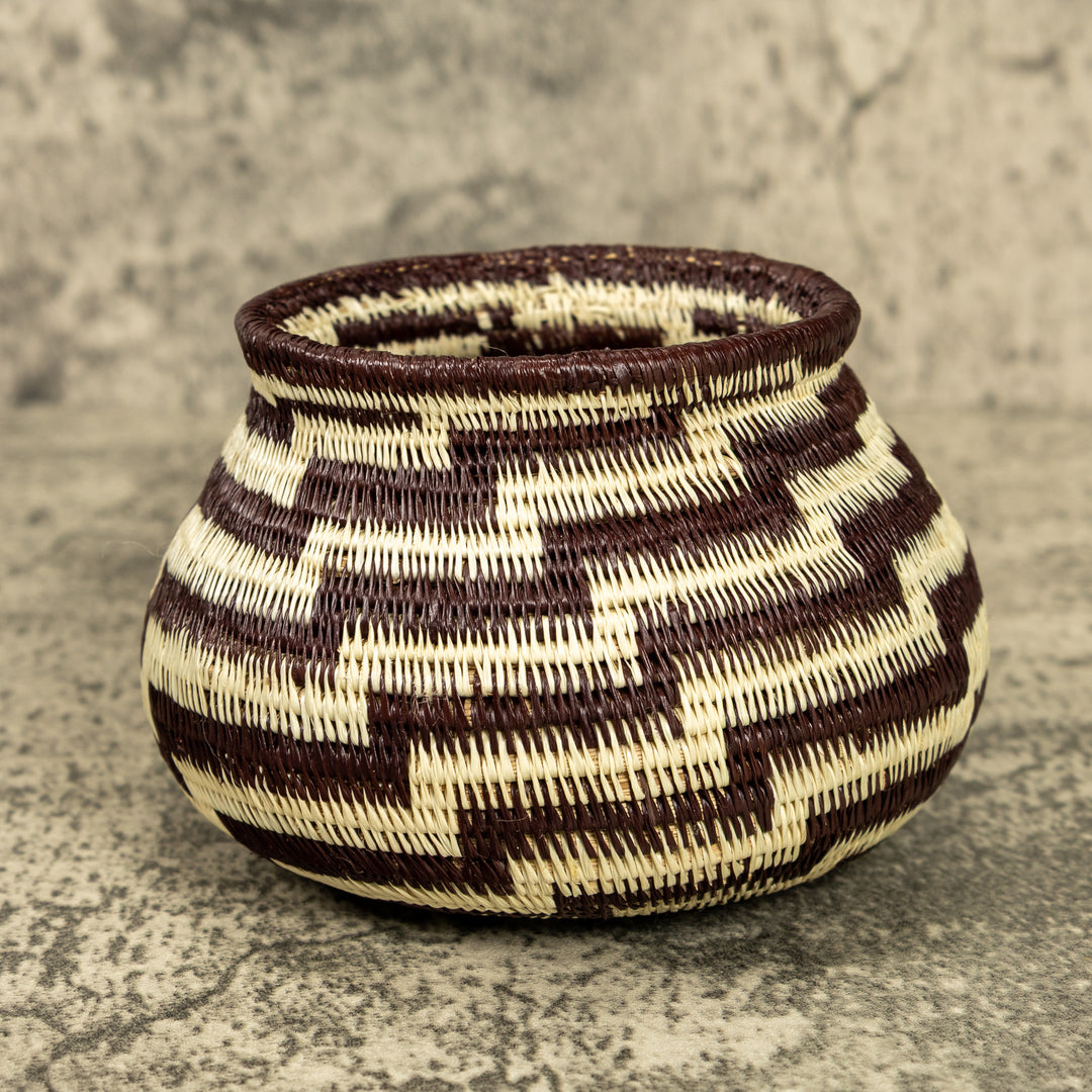 Black And White Hand Woven Rainforest Basket