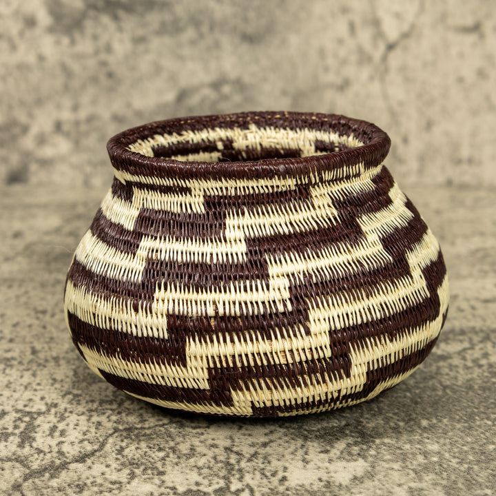 Black And White Hand Woven Rainforest Basket