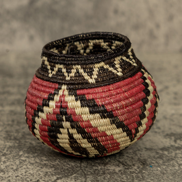 Small Copper Flower Petal Hand Woven Rainforest Basket