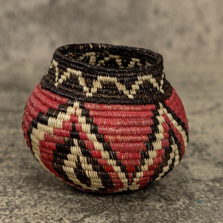Small Copper Flower Petal Hand Woven Rainforest Basket