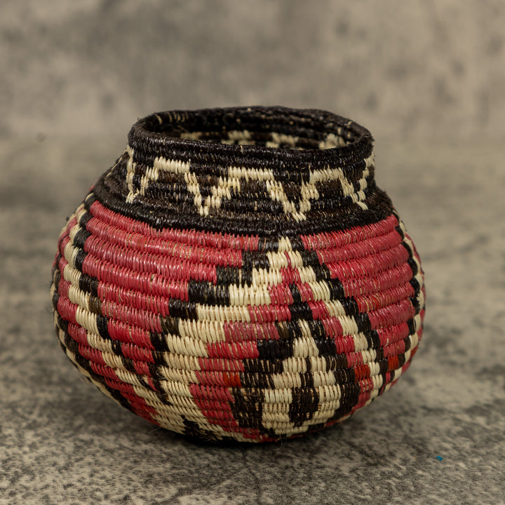 Small Copper Flower Petal Hand Woven Rainforest Basket