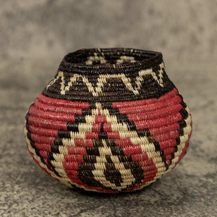 Small Copper Flower Petal Hand Woven Rainforest Basket
