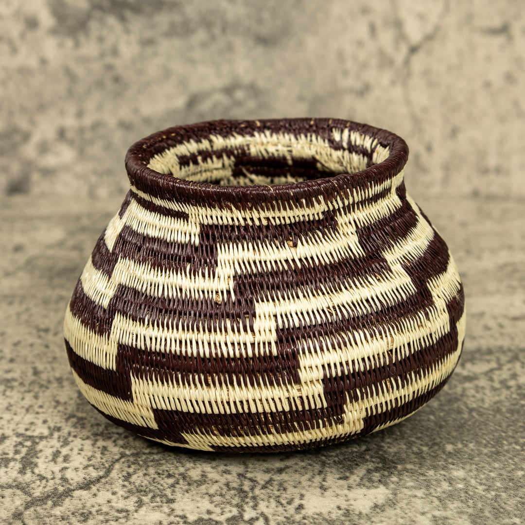 Black And White Hand Woven Rainforest Basket