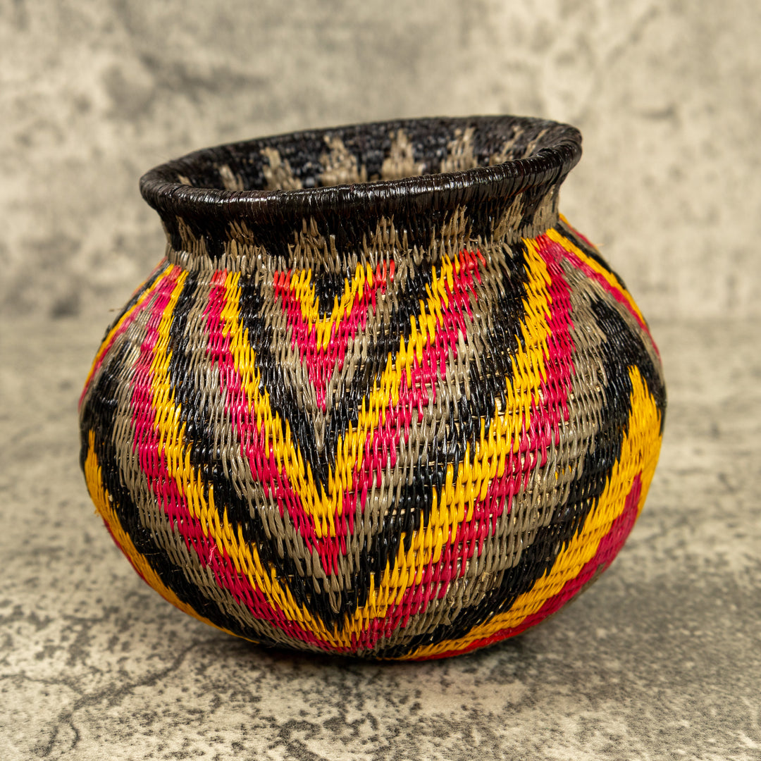 Waves Of Color Hand Woven Rainforest Basket