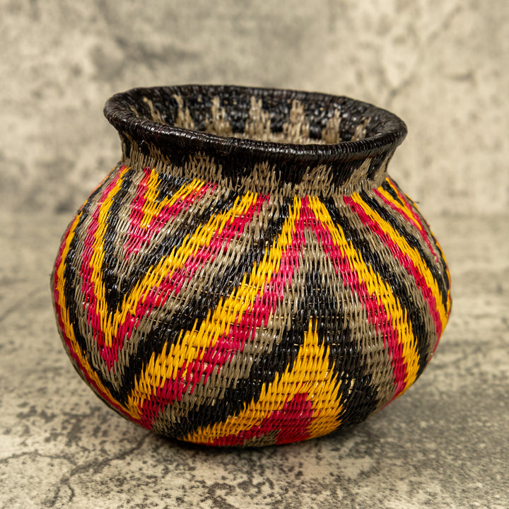 Waves Of Color Hand Woven Rainforest Basket