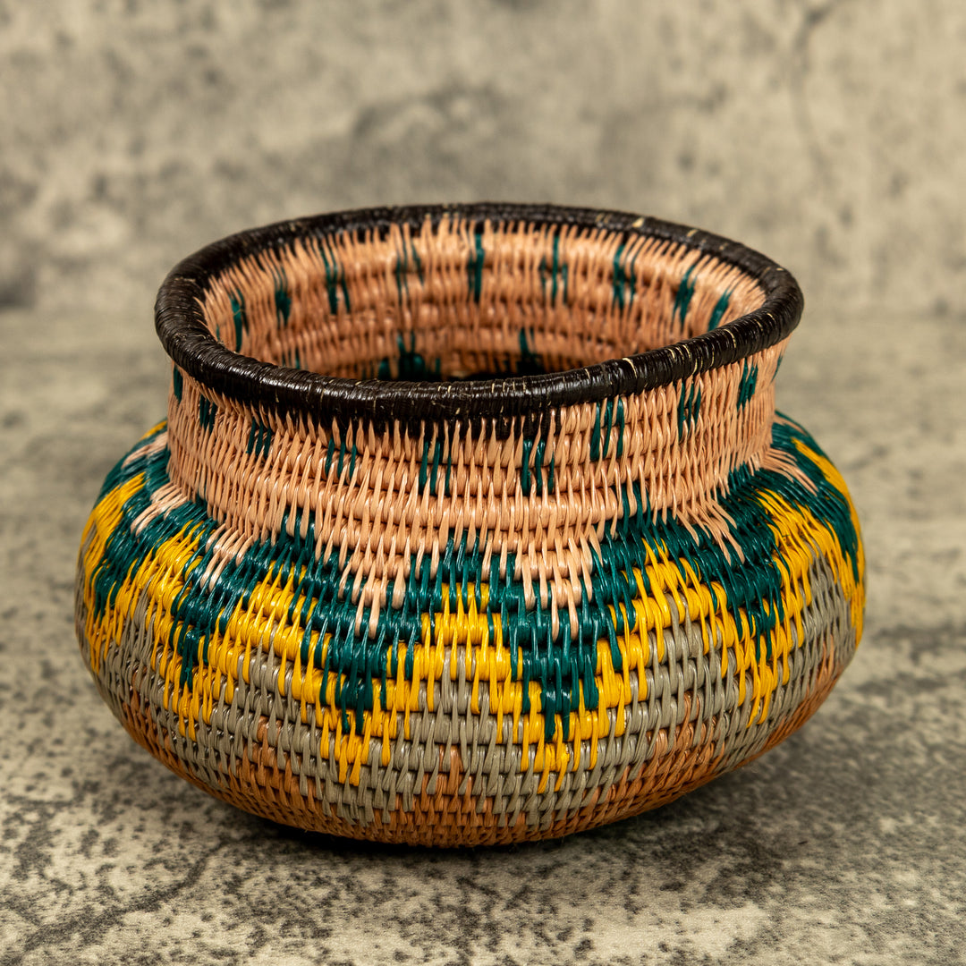 Electric Waves Hand Woven Rainforest Basket