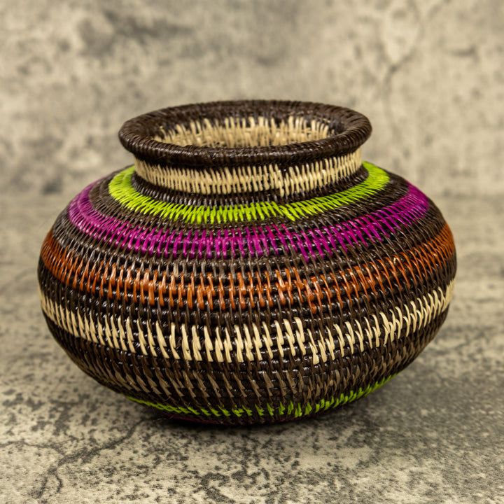 Rainbow Hand Woven Rainforest Basket