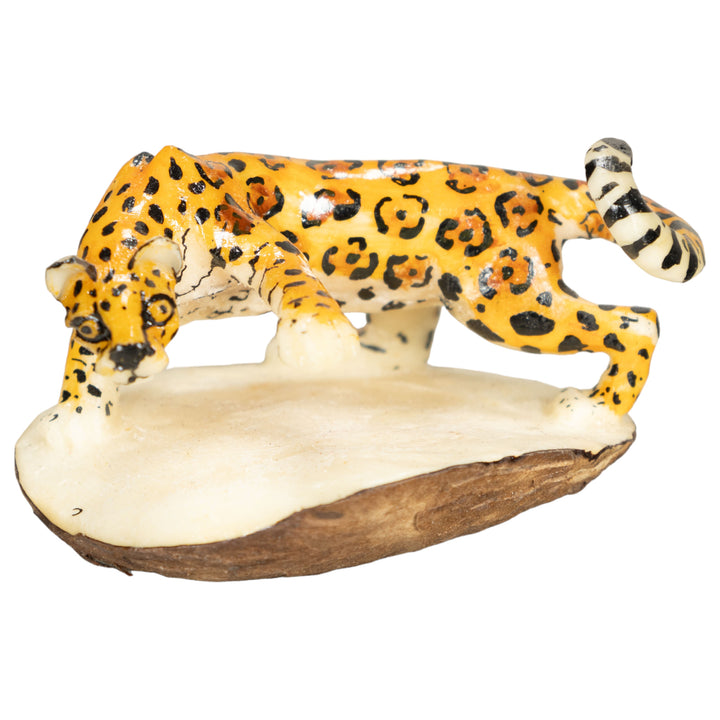 Jaguar Cat Tagua Nut Carving