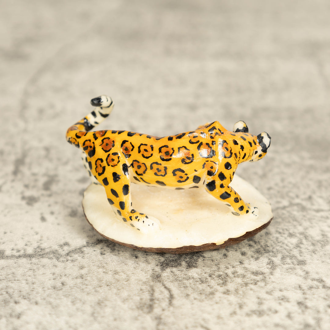 Jaguar Cat Tagua Nut Carving