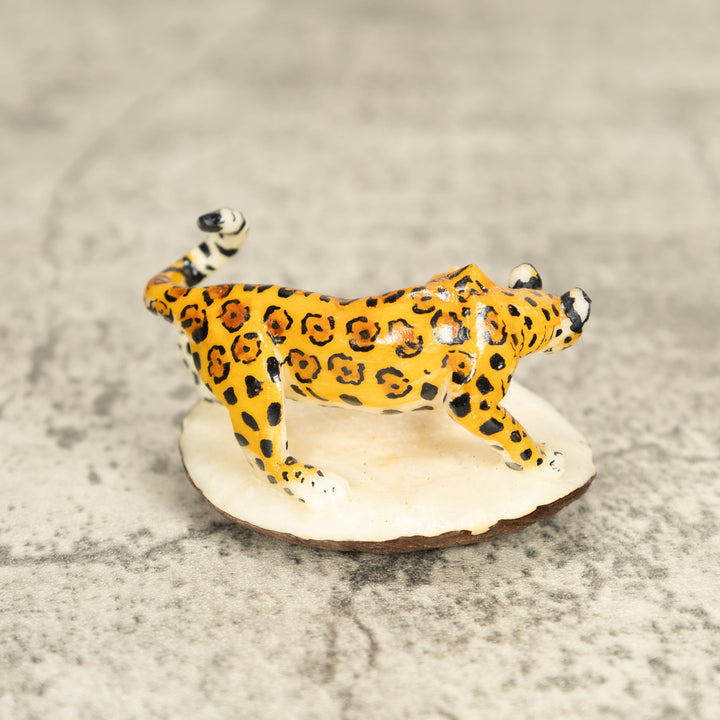 Jaguar Cat Tagua Nut Carving