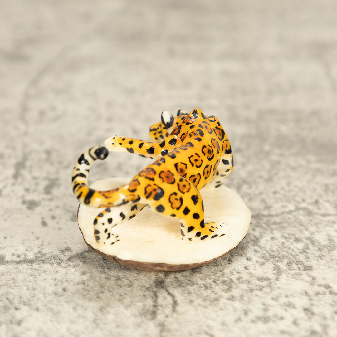 Jaguar Cat Tagua Nut Carving