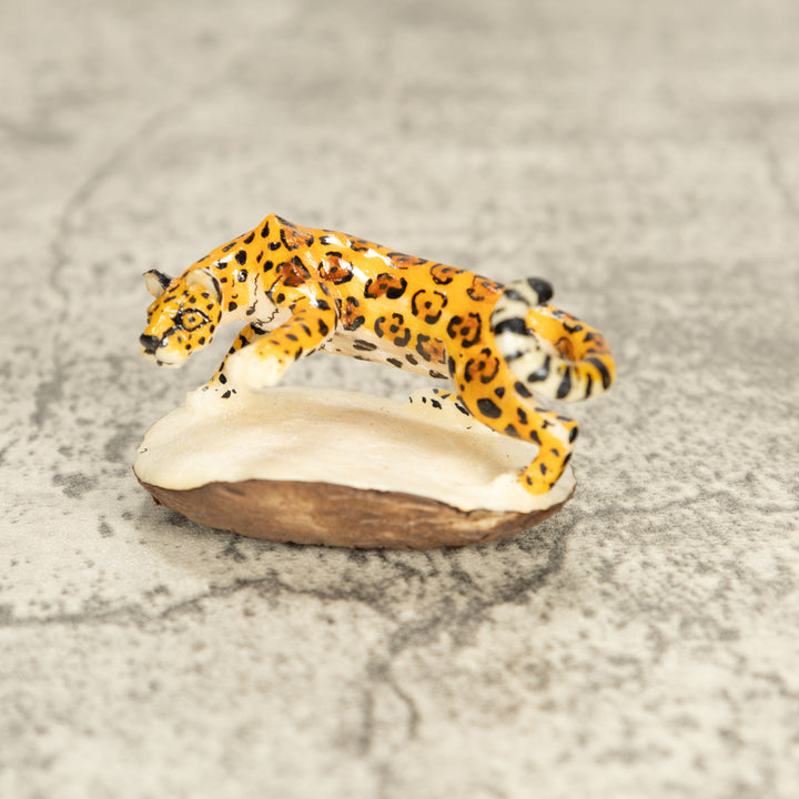 Jaguar Cat Tagua Nut Carving