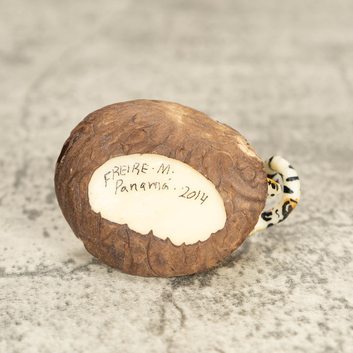 Jaguar Cat Tagua Nut Carving