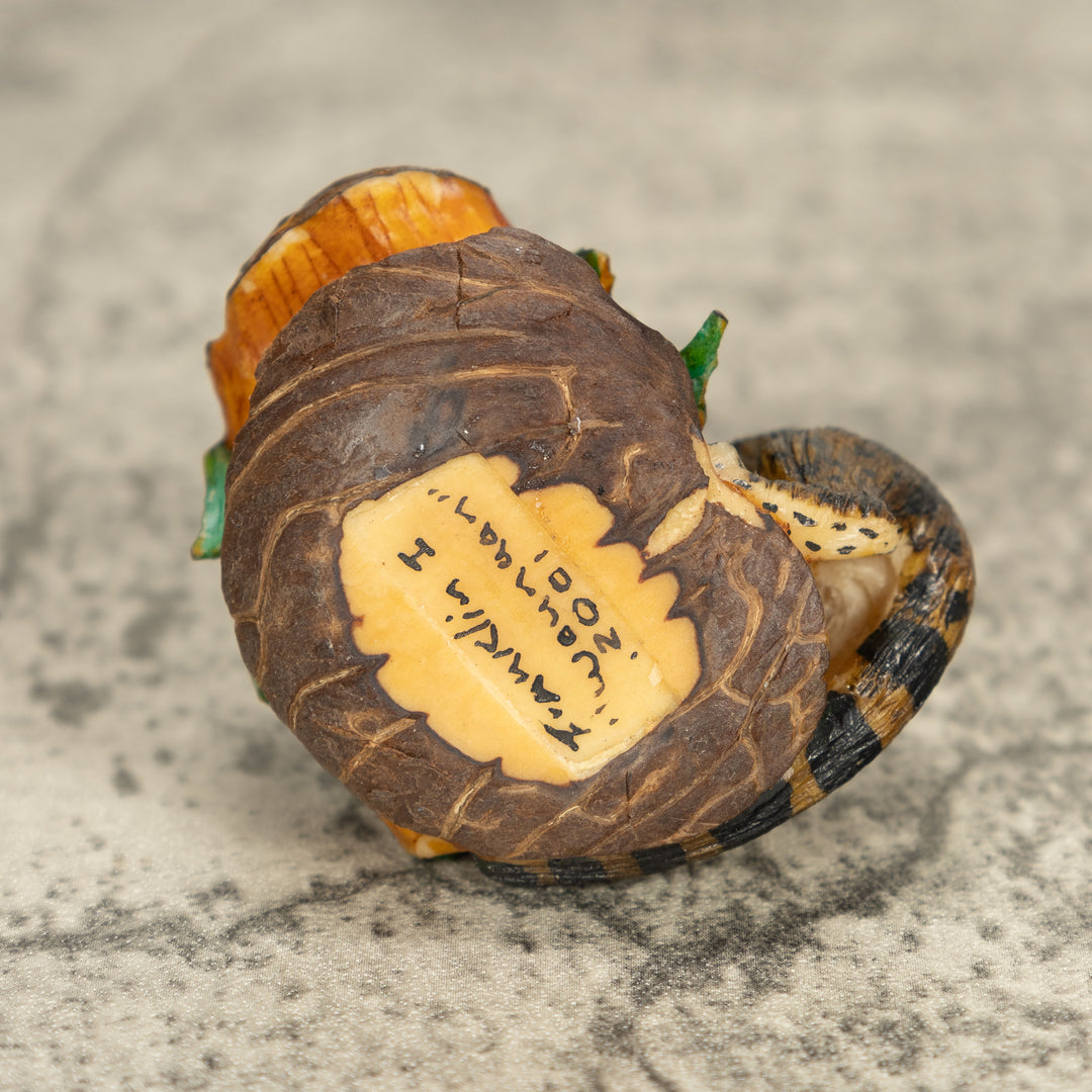 Jaguar On Log Tagua Nut Carving