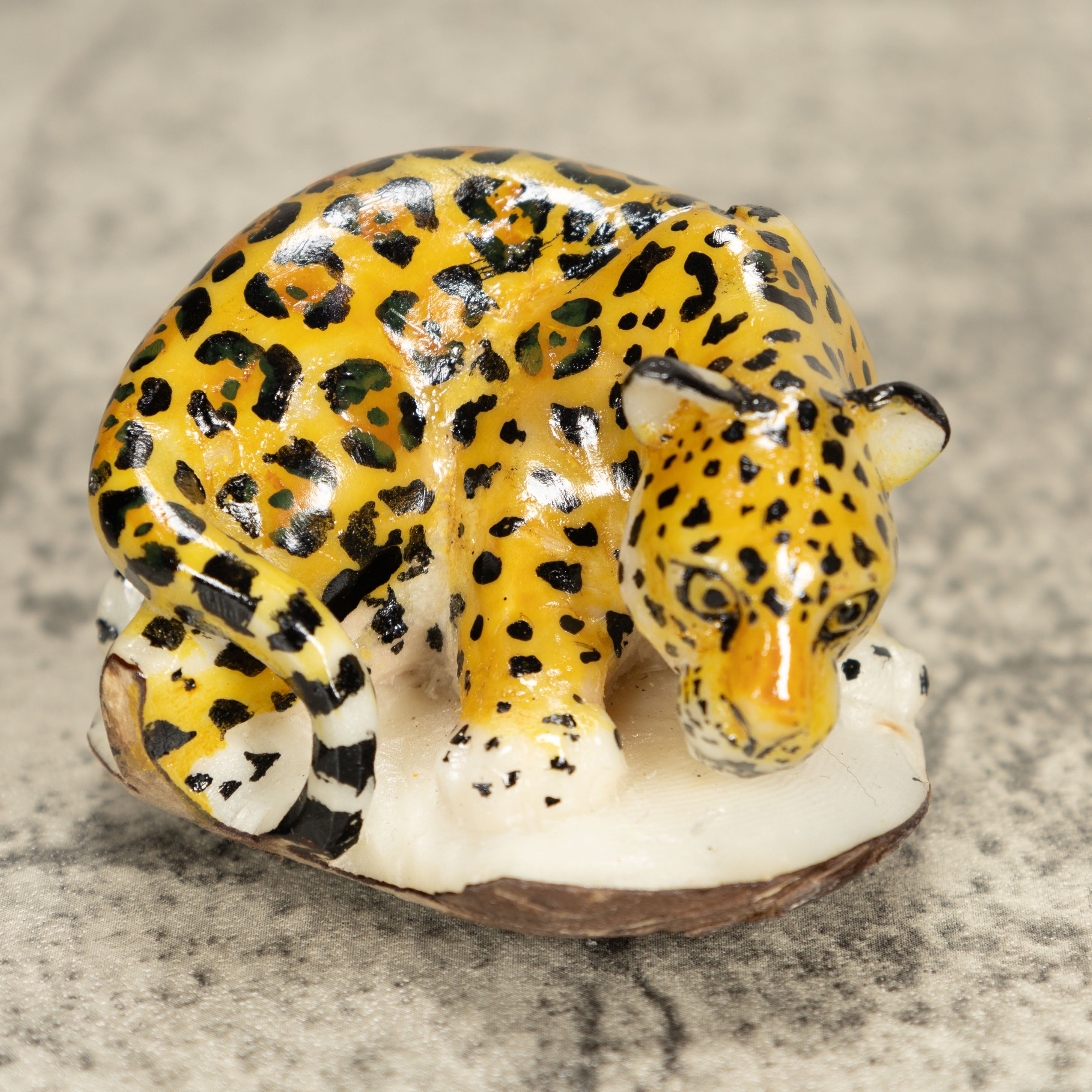 Jaguar Tagua Nut Carving