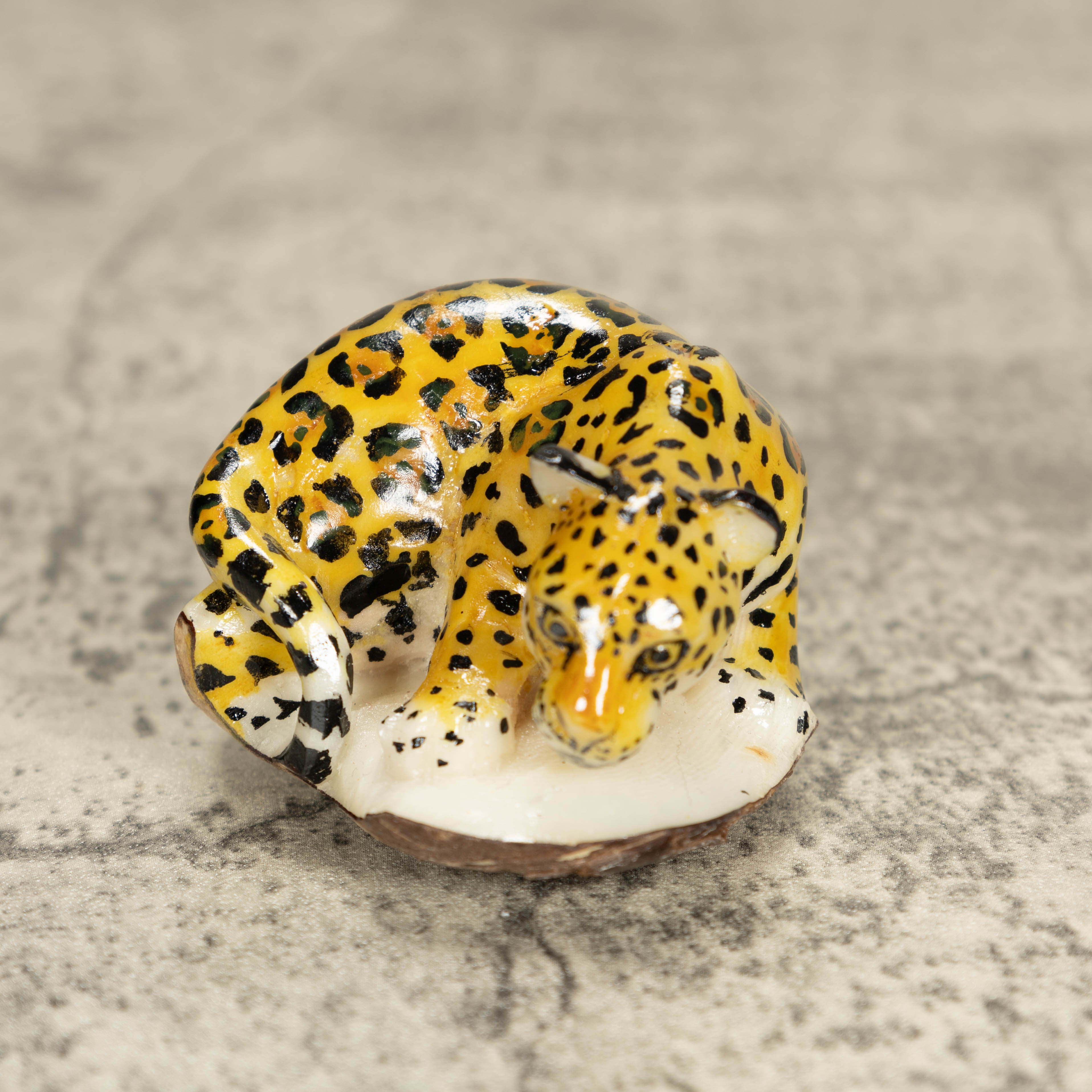 Jaguar Tagua Nut Carving
