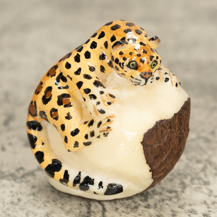 Jaguar Tagua Nut Carving