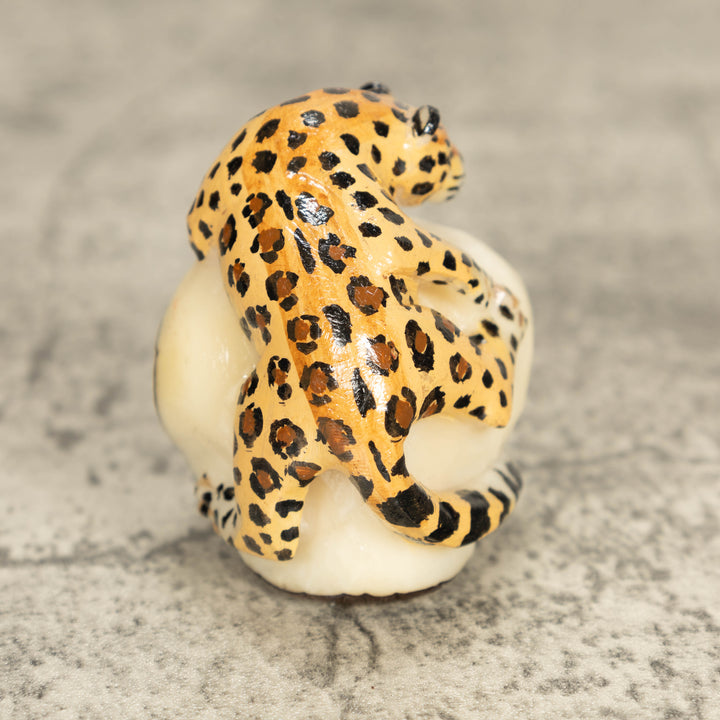 Jaguar Tagua Nut Carving