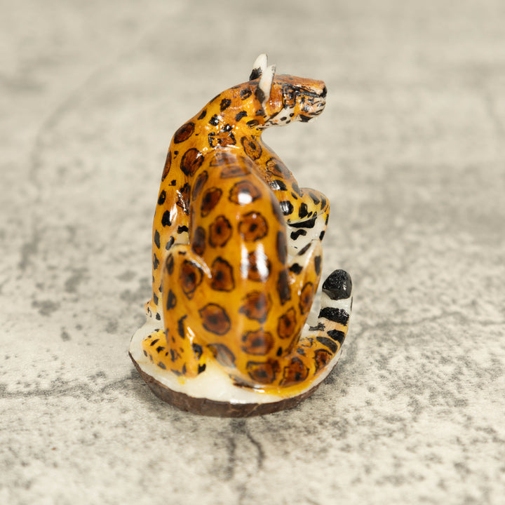Jaguar Cat Tagua Nut Carving