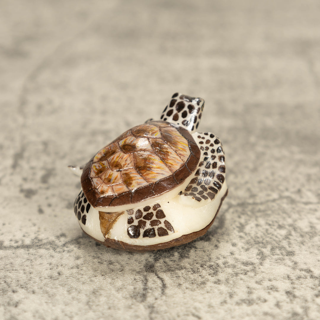 Sea Turtle Tagua Nut Carving