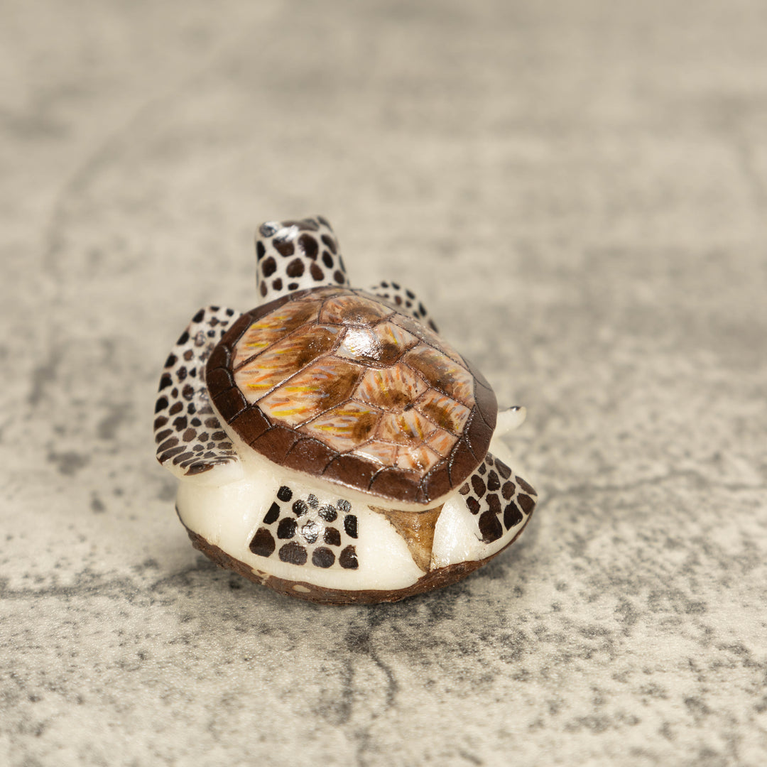 Sea Turtle Tagua Nut Carving