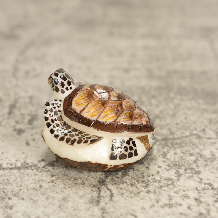 Sea Turtle Tagua Nut Carving