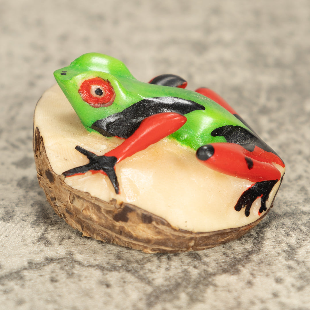Vintage Poison Dart Tagua Nut Carving