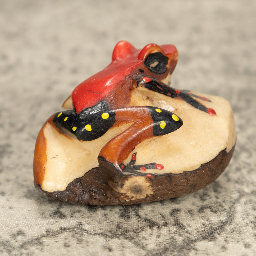 Vintage Poison Dart Tagua Nut Carving