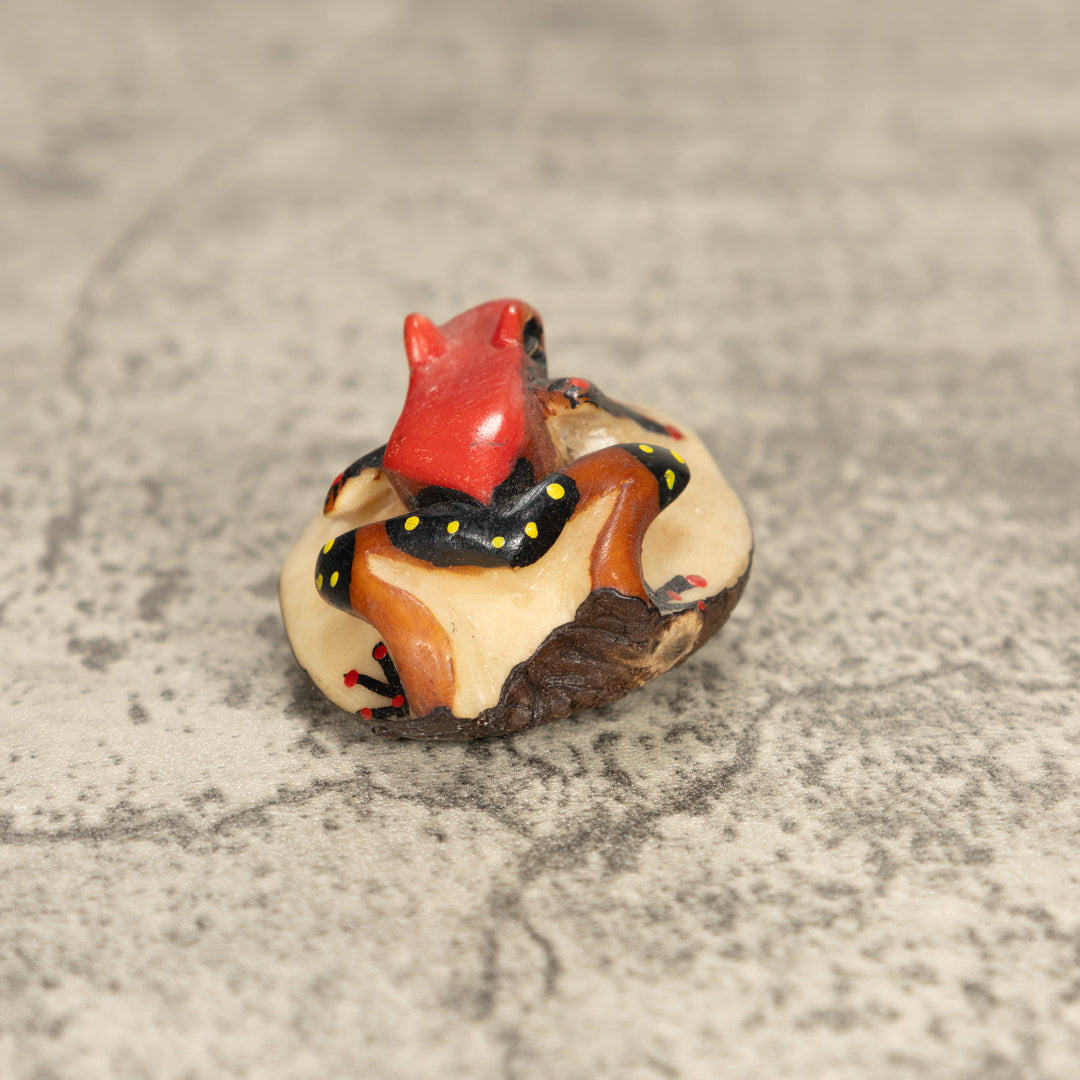 Vintage Poison Dart Tagua Nut Carving