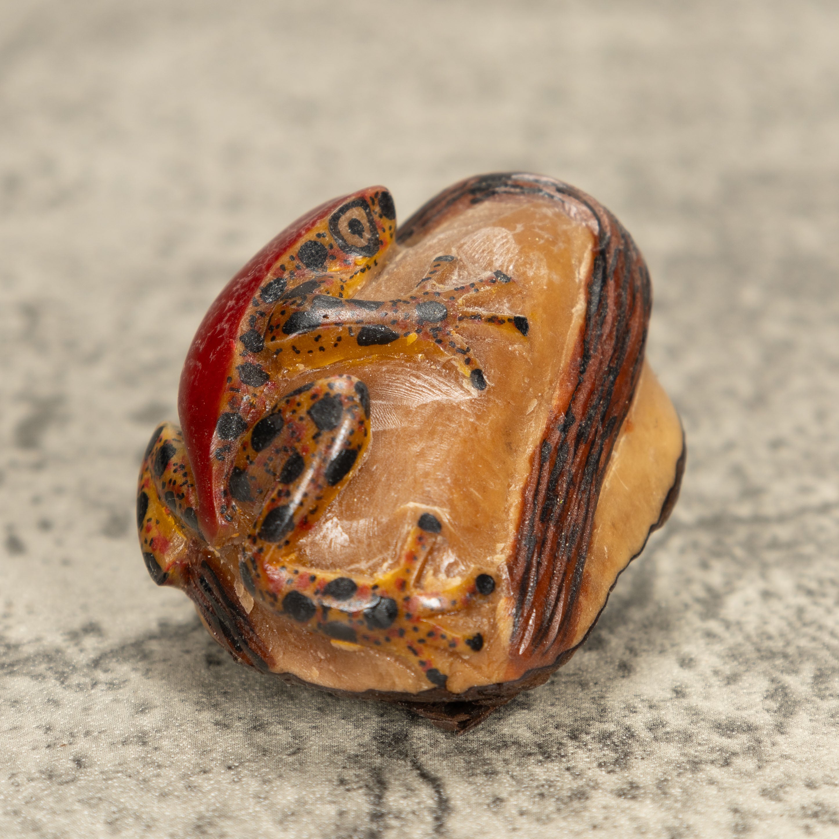 Vintage Poison Dart Tagua Nut Carving