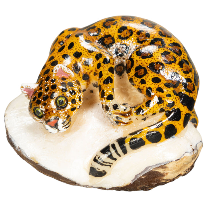 Jaguar Cat Tagua Nut Carving