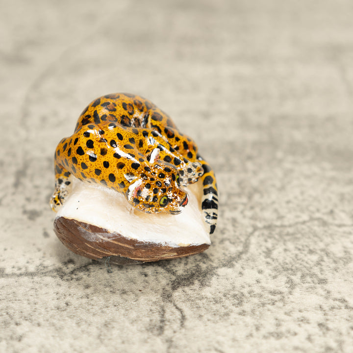 Jaguar Cat Tagua Nut Carving