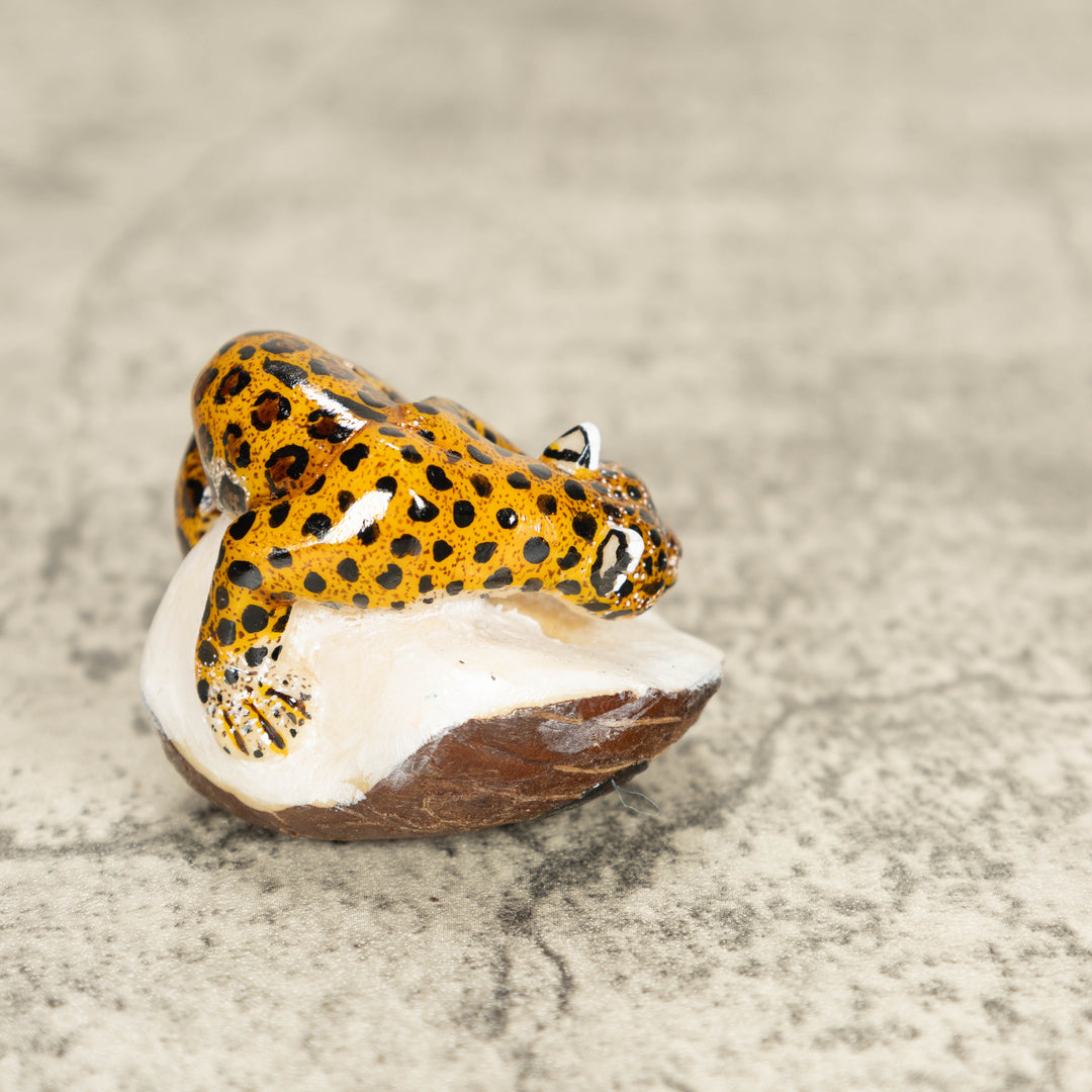 Jaguar Cat Tagua Nut Carving