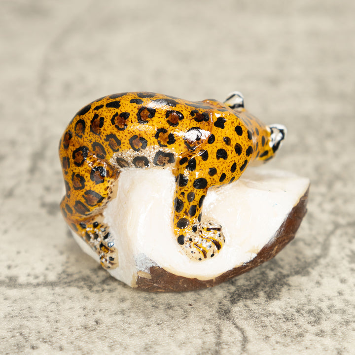 Jaguar Cat Tagua Nut Carving