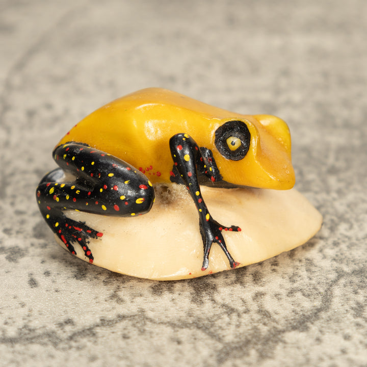 Vintage Poison Dart Tagua Nut Carving